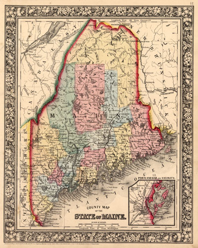 County Map of the State of Maine