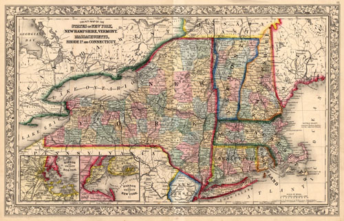 County Map of the States of New York