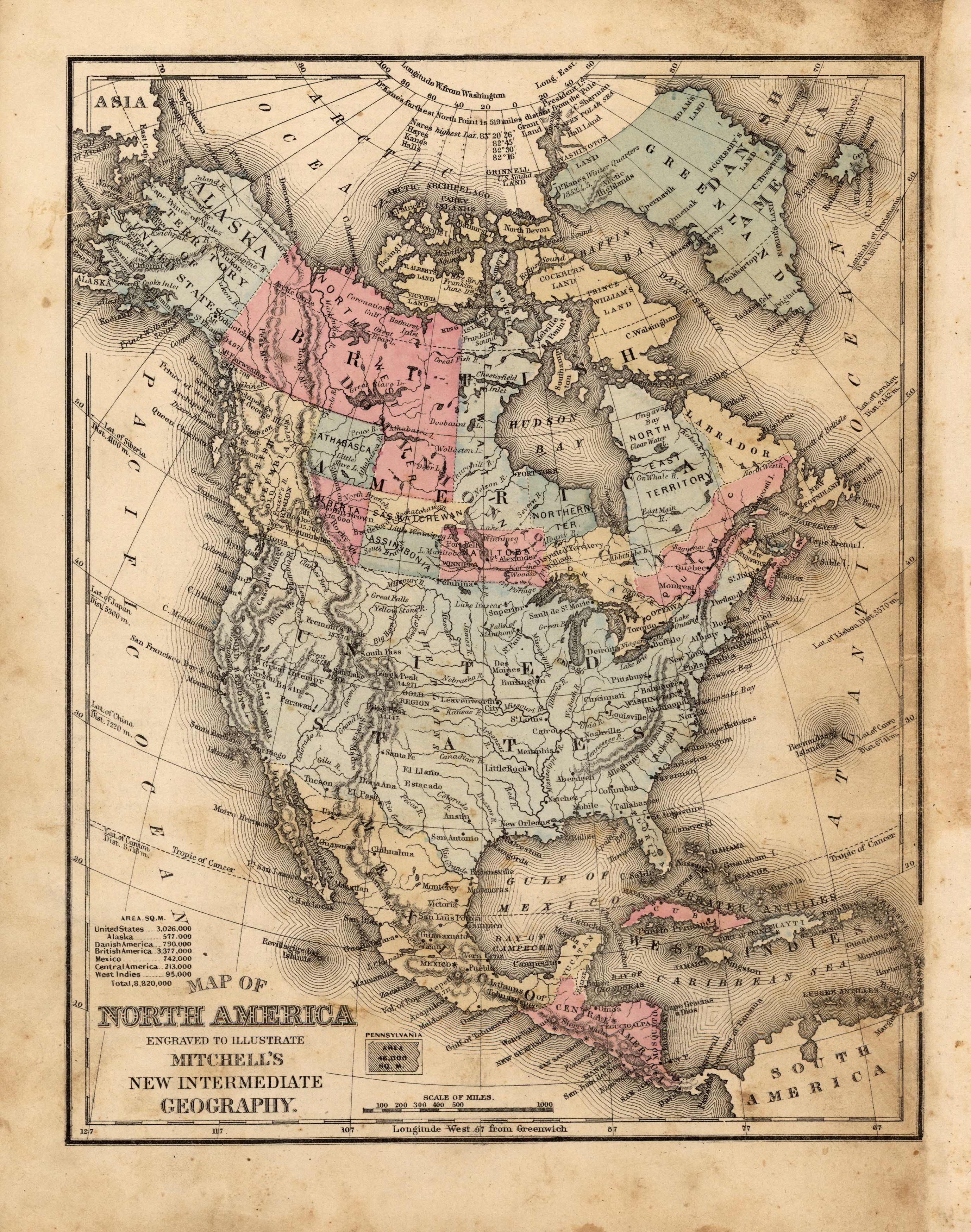 Map of North America Map of North America