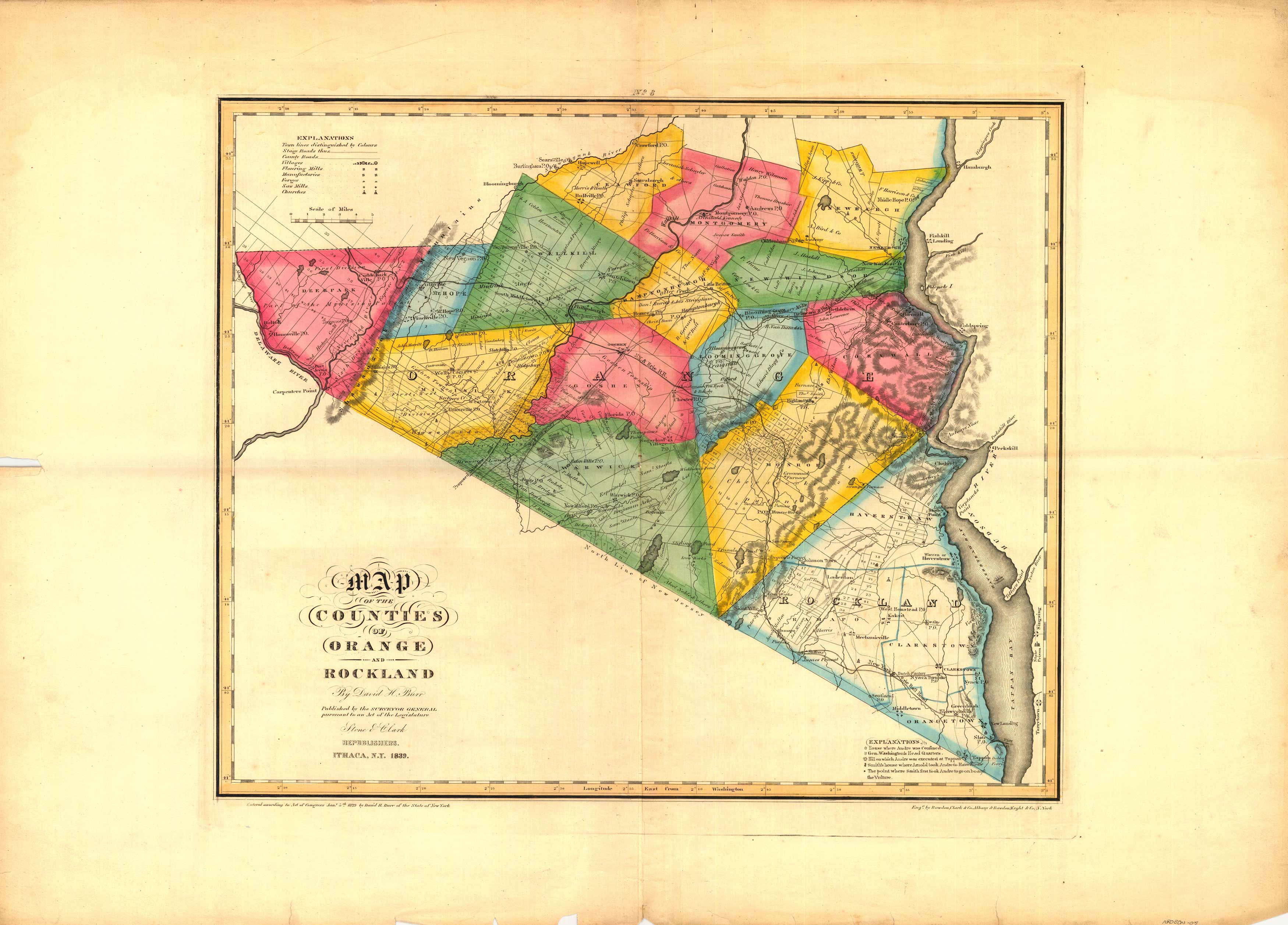 Map of the Counties of Orange and Rockland (New York)