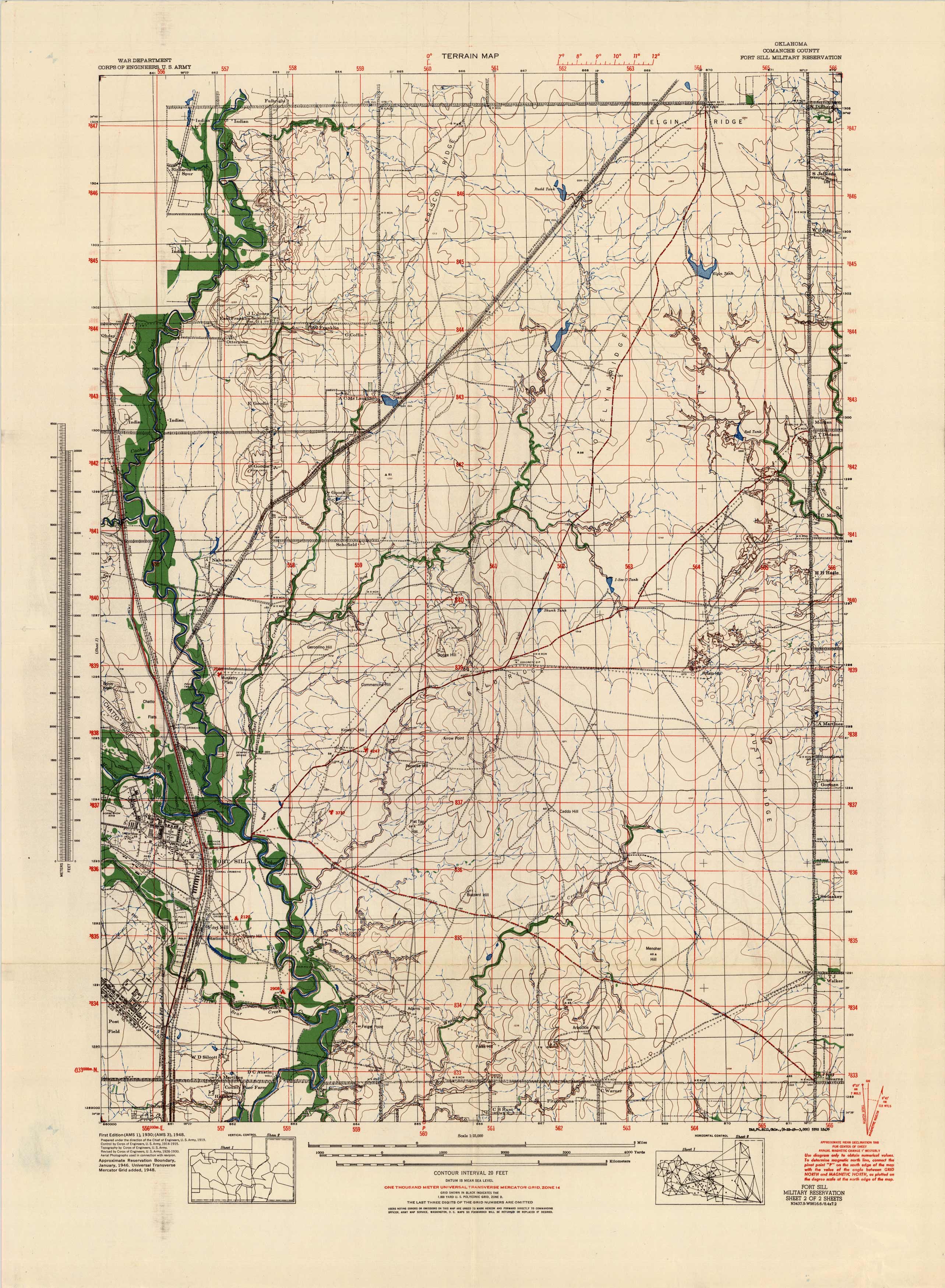 Terrain Map - Oklahoma Comanche County Terrain Map - Oklahoma Comanche County