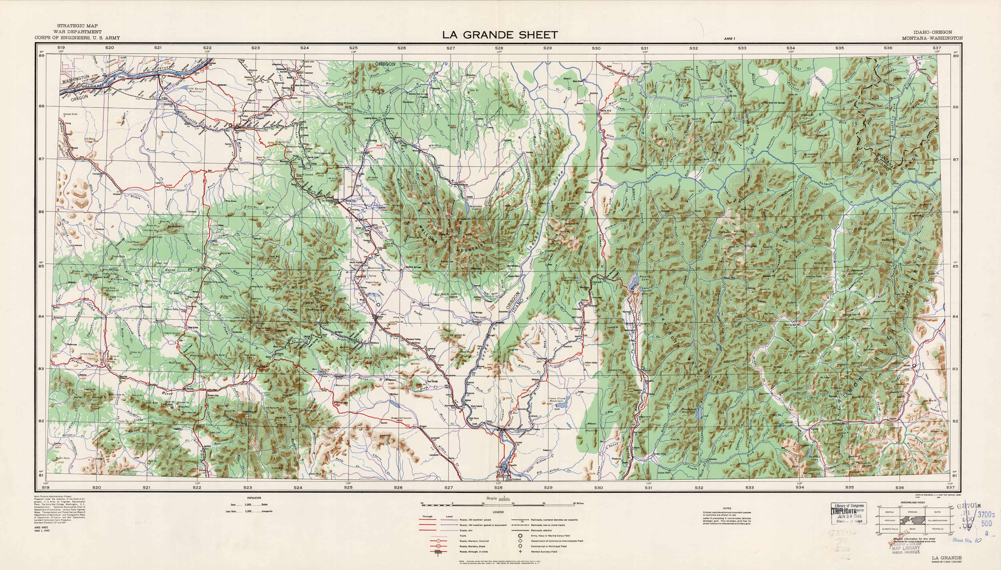 La Grande Sheet - Idaho