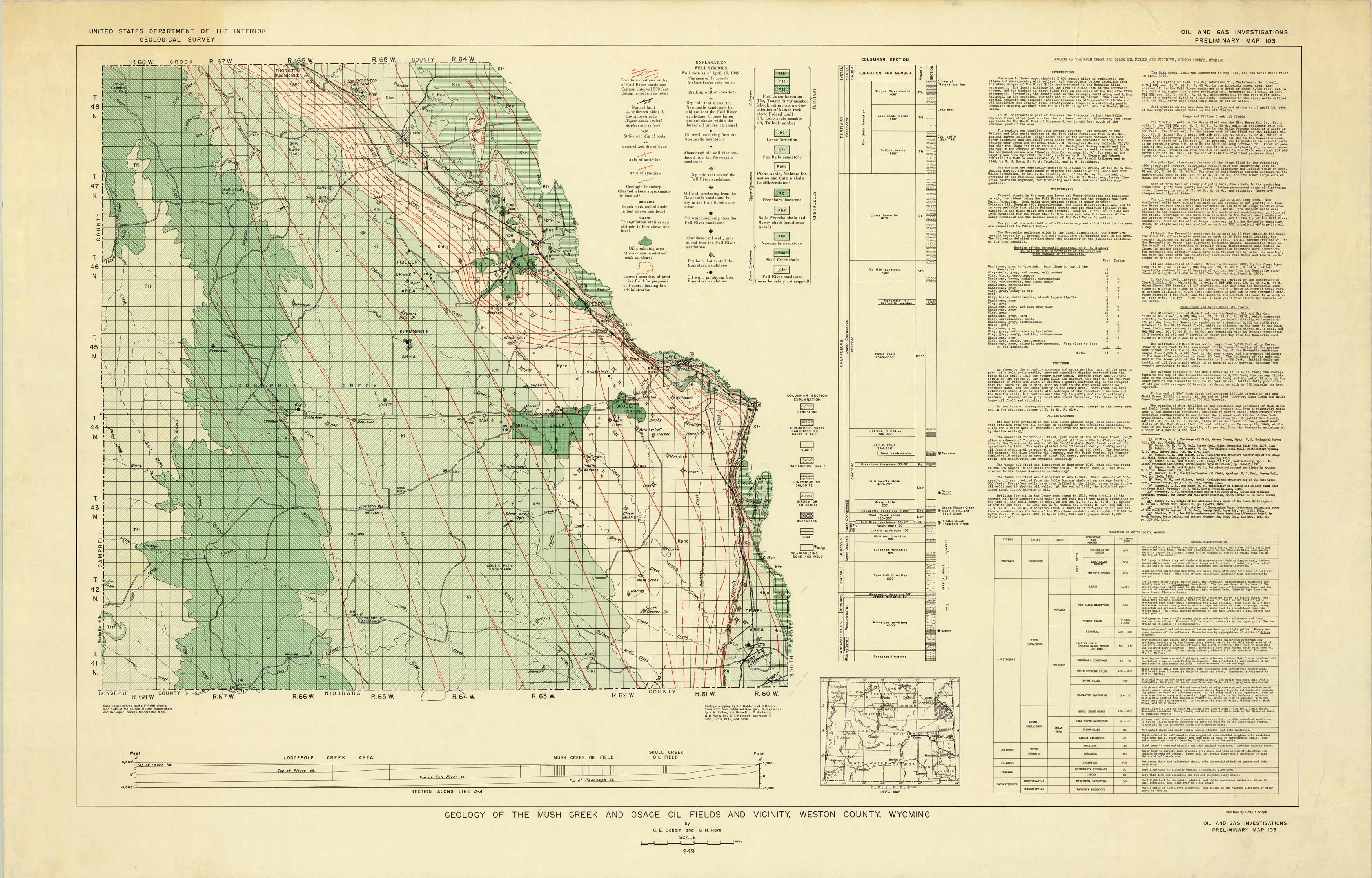 Geology of the Mush Creek and Osage Fields and Vicinity Geology of the Mush Creek and Osage Fields and Vicinity