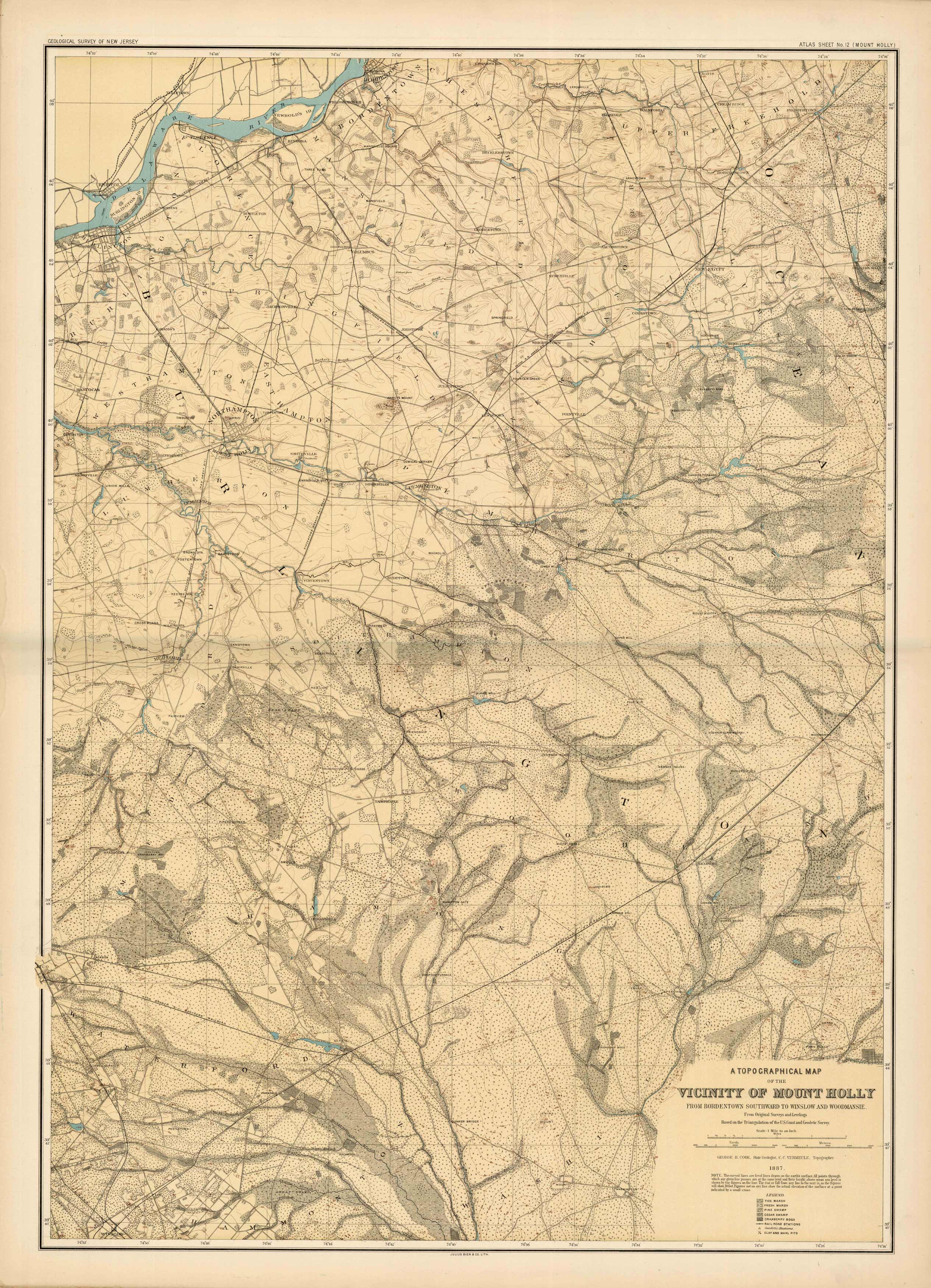 A Topographical Map of the Vicinity of Mount Holly