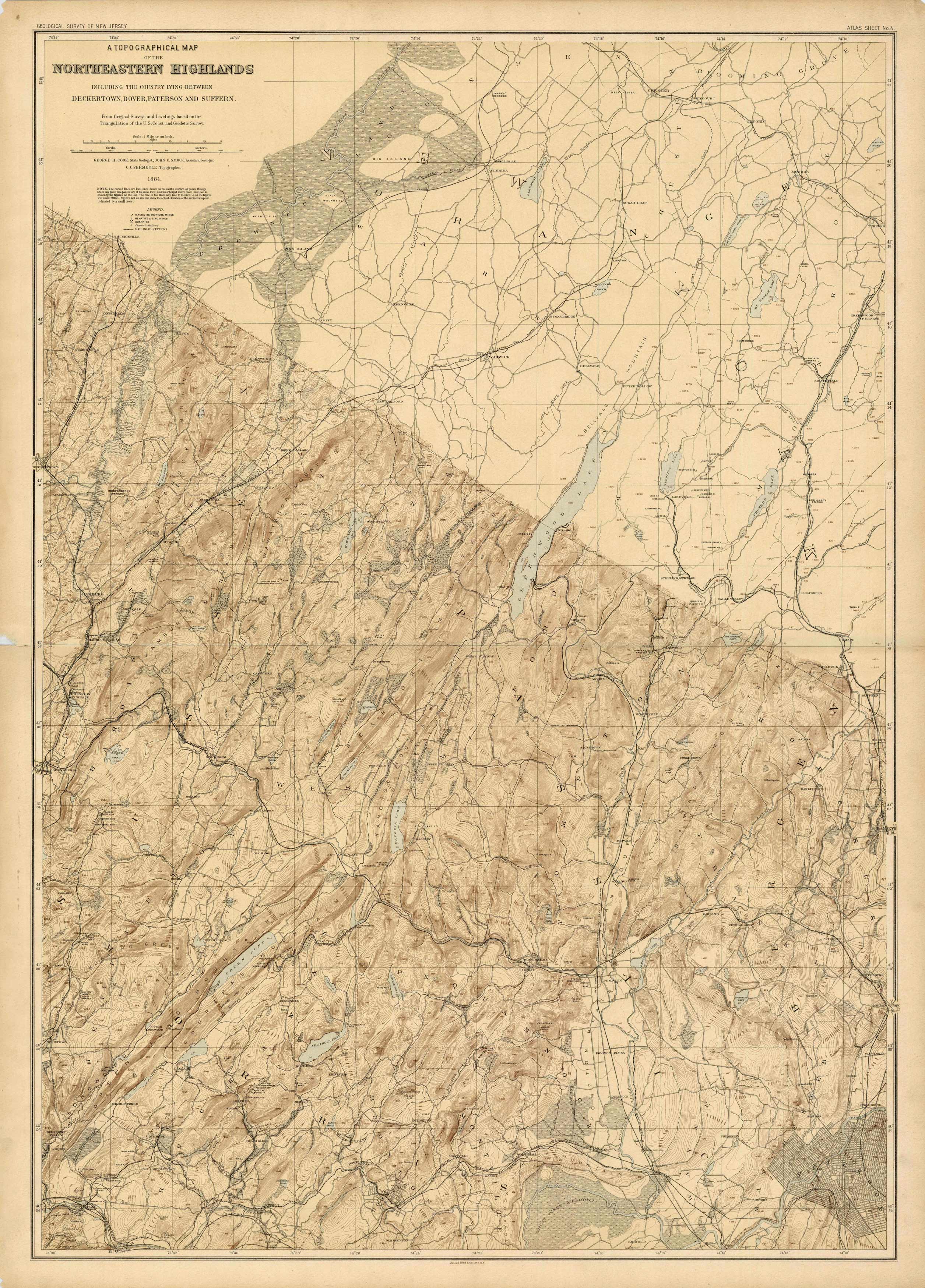 A Topographical Map of the Northeastern Higlands