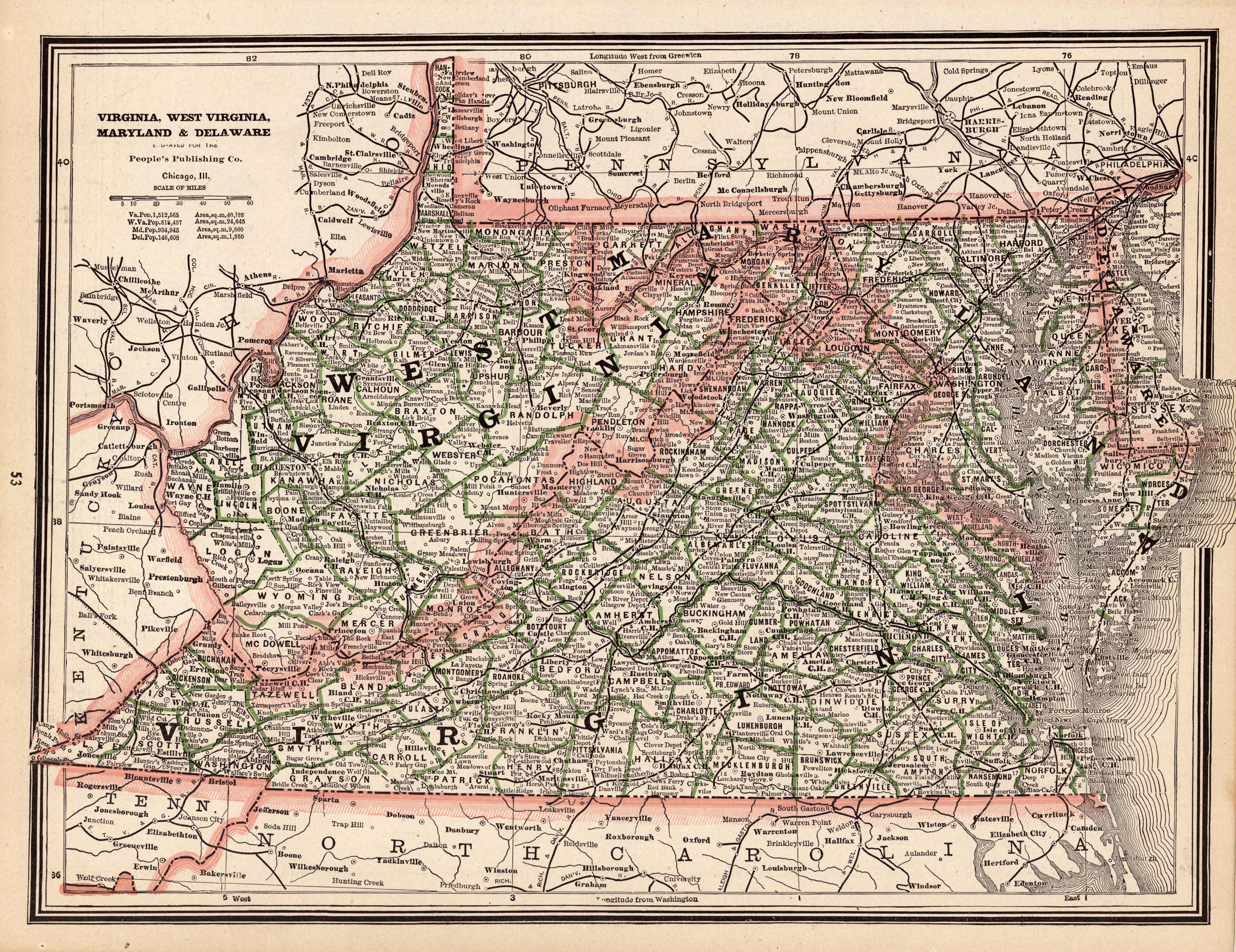 Virginia W.Viriginia Maryland and Delaware Virginia W.Viriginia Maryland and Delaware