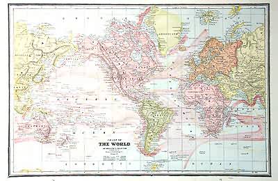 Chart of the World on Mercators Projection'