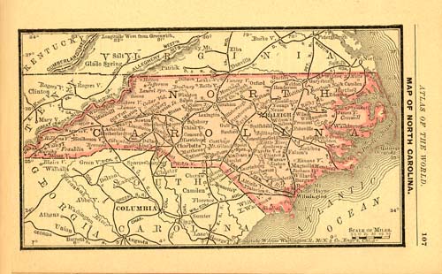 Map of North Carolina Map of North Carolina