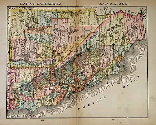 Map of California and Nevada