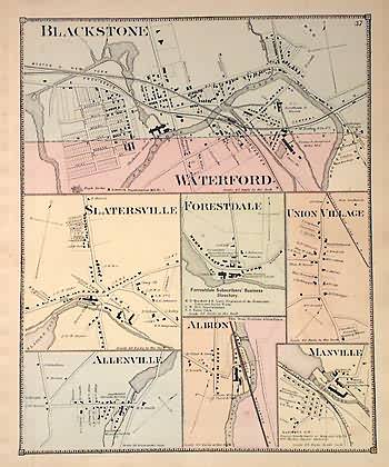 Seven Maps of the Towns of Blackstone and Waterford
