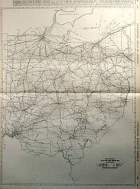 Black and White Mileage Map of Ohio
