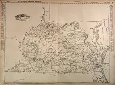 Rand McNally Black and White Milage Map of Virginia and West Virginia Rand McNally Black and White Milage Map of Virginia and West Virginia