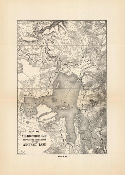 Map of Yellowstone Lake Showing the Dimensions of the Ancient Lake