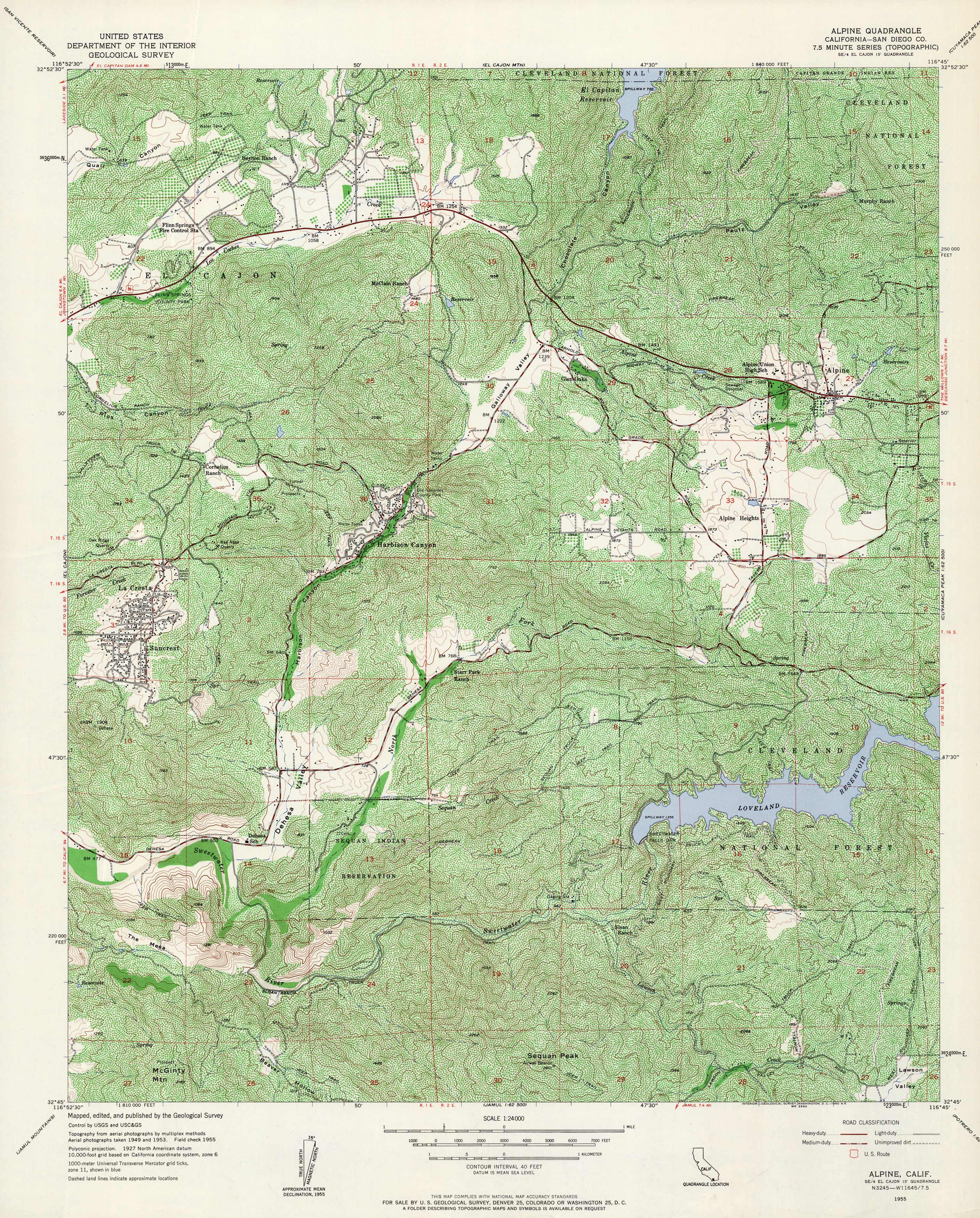 Alpine Quadrangle California