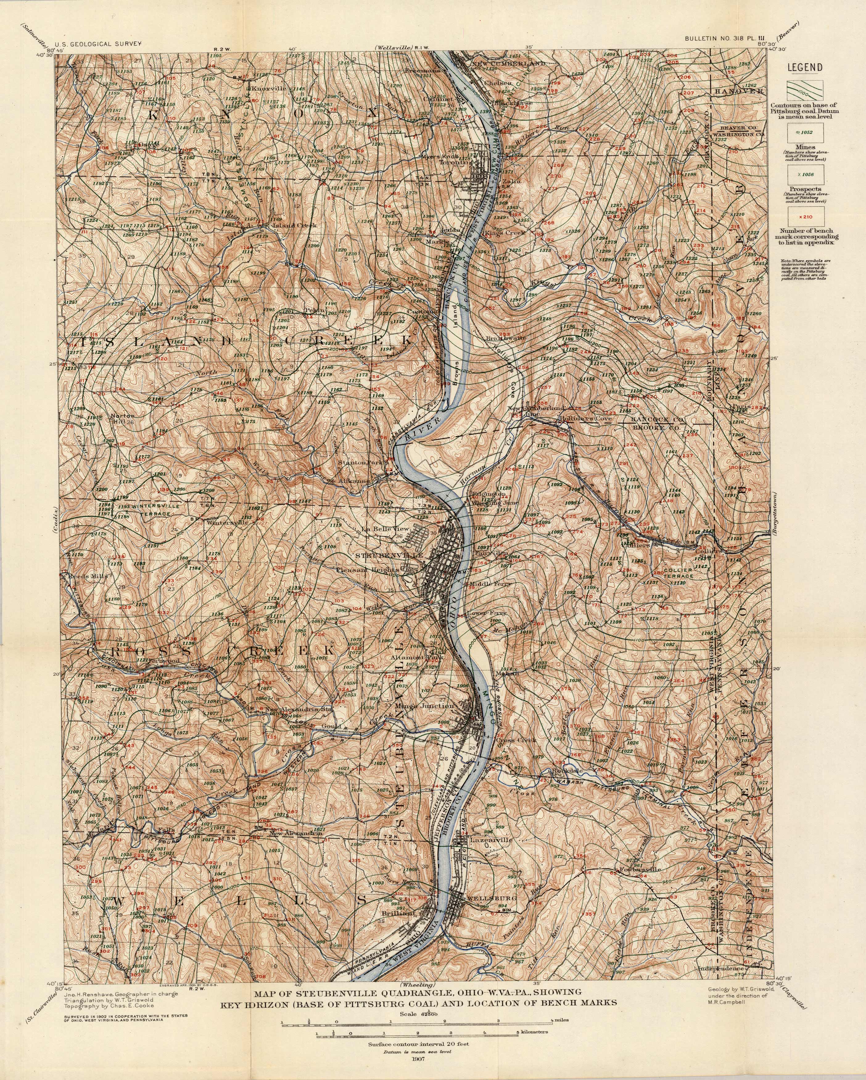 Map of Steubenville Quadrangle