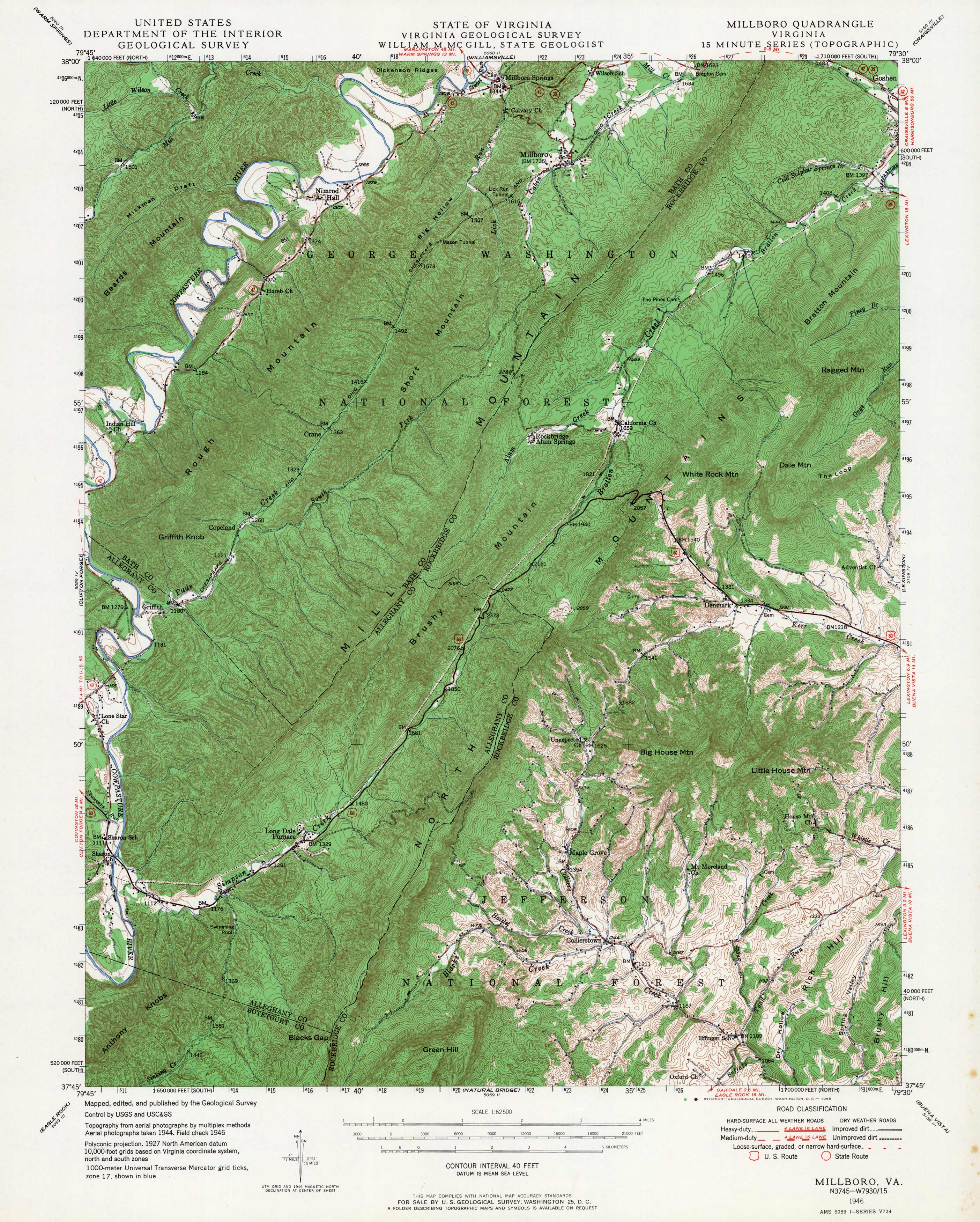 Millboro Quadrangle Virginia Millboro Quadrangle Virginia