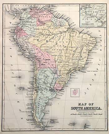 Map of South America Map of South America