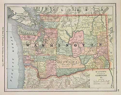 Watsons Atlas Map of Washington' Watsons Atlas Map of Washington'