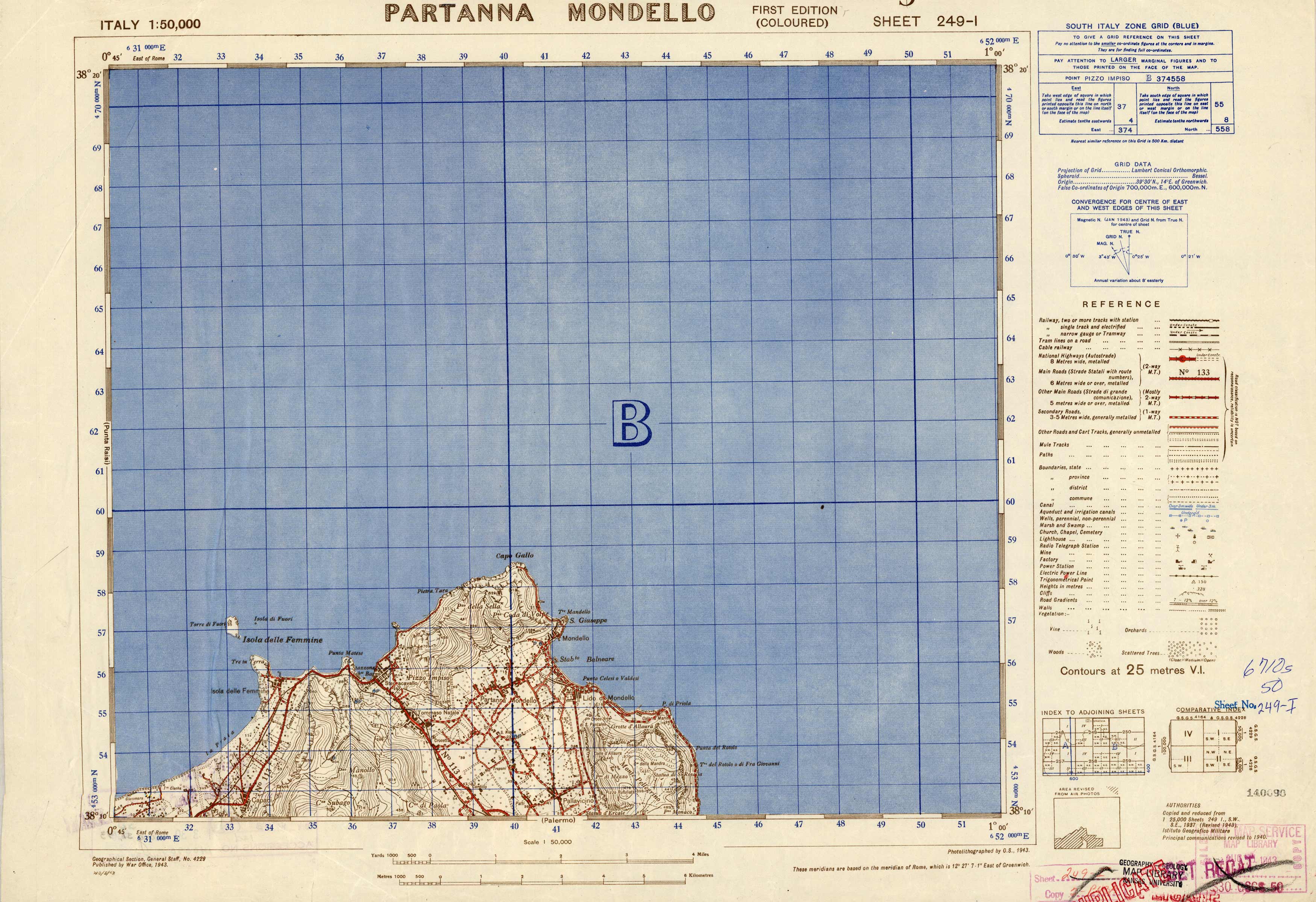 Partanna Mondello - Sheet 249 I