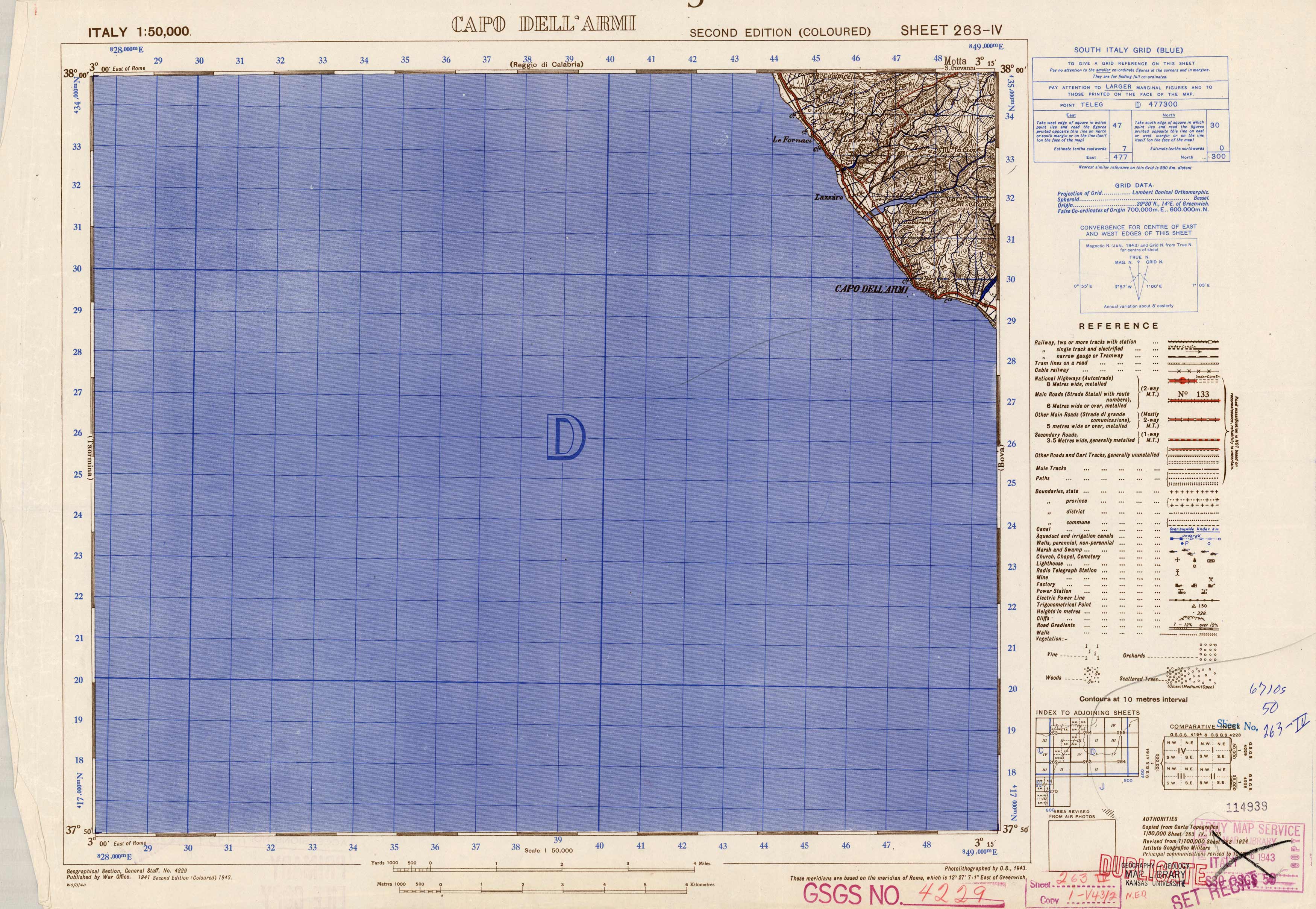 Capo DellArmi (Cape Dell'Armi) - Sheet 263 IV'