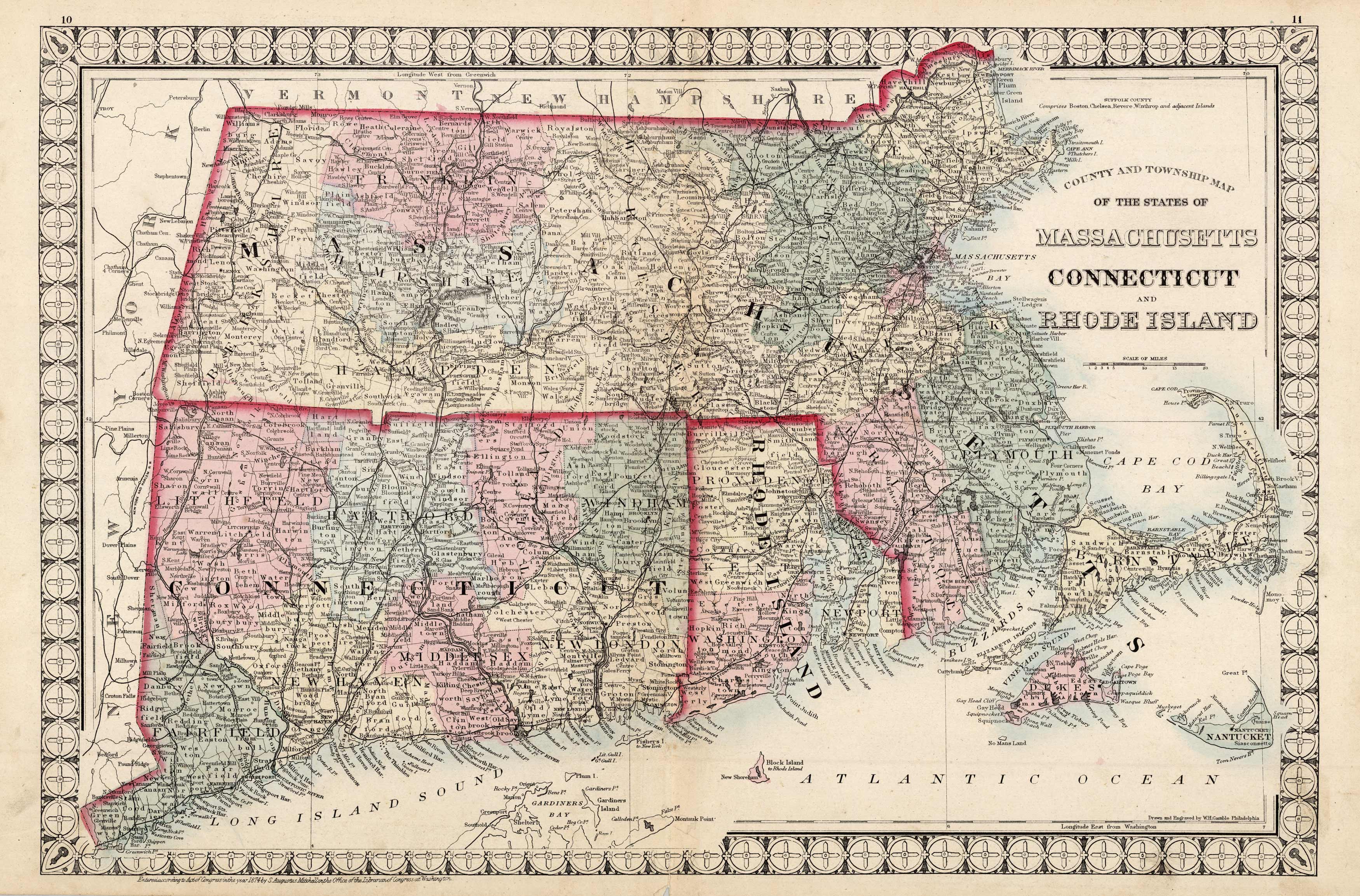 County and Township Map of the States of Massachusetts County and Township Map of the States of Massachusetts