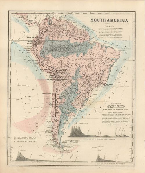 Vintage Antique South America Maps