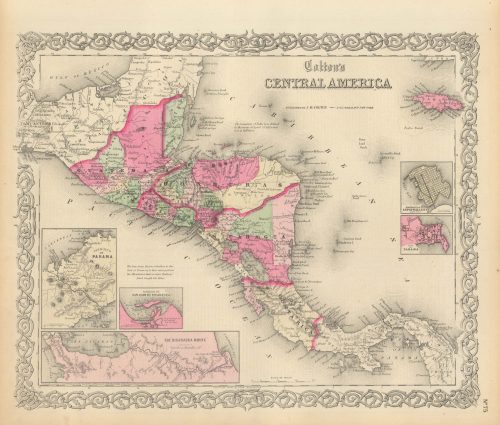 Vintage Antique Central America Maps